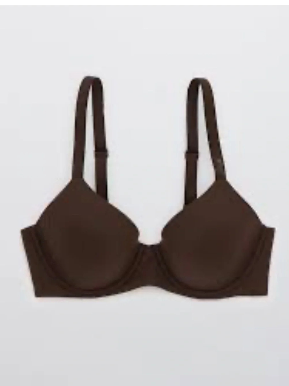 Aerie SMOOTHEZ Full Coverage Lightly Lined Bra Dark Brown Underwire NWOT-32B